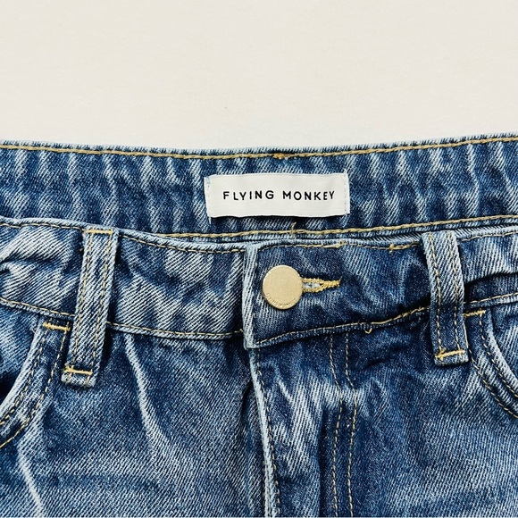 Flying Monkey Highrise Stretch Distress Faded 100% Cotton Skinny Jean Size 28 - Picture 11 of 15